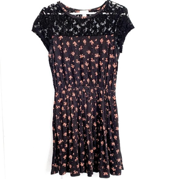 forever 21 pull on dress black lace back/neckline - Picture 3 of 9